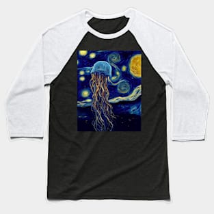 Van Gogh Jellyfish Night 01 Baseball T-Shirt